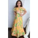 Chinon Digital Printed Kids Girls Readymade Lehenga Choli In Yellow - 147291474