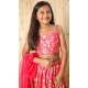 Pink Silk Digital Printed Kids Girls Readymade Lehenga Choli - 147291475