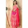 Pink Silk Digital Printed Kids Girls Readymade Lehenga Choli - 147291475