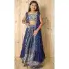 Blue Silk Digital Printed Kids Girls Readymade Lehenga Choli - 147291476