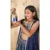 Blue Silk Digital Printed Kids Girls Readymade Lehenga Choli - 147291476