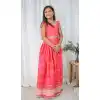 Pink Chinon Digital Printed Kids Girls Readymade Lehenga Choli - 147291477