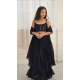 Navy Blue Faux Georgette Digital Printed Kids Girls Readymade Lehenga Choli - 147291478