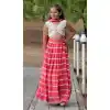 Red Faux Georgette Digital Printed Kids Girls Readymade Lehenga Choli - 147291480