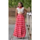 Red Faux Georgette Digital Printed Kids Girls Readymade Lehenga Choli - 147291480