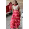 Red Faux Georgette Digital Printed Kids Girls Readymade Lehenga Choli - 147291480