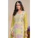 Organza Embroidered Party Wear Designer Salwar Suit In Yellow - 147541652