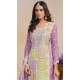 Organza Embroidered Party Wear Designer Salwar Suit In Purple - 147541653