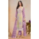 Organza Embroidered Party Wear Designer Salwar Suit In Purple - 147541653