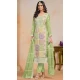 Organza Embroidered Party Wear Designer Salwar Suit In Green - 147541654