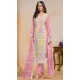 Organza Embroidered Party Wear Designer Salwar Suit In Pink - 147541655