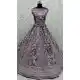 Gadwal Silk Thread Embroidered Wedding Lehenga Choli In Grey - 147731760