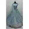 Plus Size Gadwal Silk Thread Embroidered Wedding Lehenga Choli In Blue - 147731763