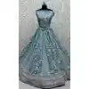 Plus Size Gadwal Silk Thread Embroidered Wedding Lehenga Choli In Blue - 147731763
