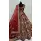 Maroon Velvet Thread Work Wedding Wear Designer Lehenga Choli - 147741764