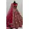 Pink Velvet Thread Work Wedding Wear Designer Lehenga Choli - 147741765