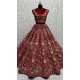 Pink Velvet Thread Work Wedding Wear Designer Lehenga Choli - 147741765