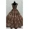 Black Velvet Thread Work Wedding Wear Designer Plus Size Lehenga Choli - 147741766