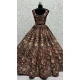 Black Velvet Thread Work Wedding Wear Designer Lehenga Choli - 147741766