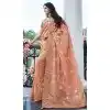 Tissue Silk Embroidered Wedding Wear Plus Size Saree In Pink - 147861845