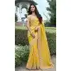Tissue Silk Embroidered Wedding Wear Plus Size Saree In Yellow - 147861849