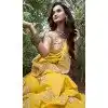 Tissue Silk Embroidered Wedding Wear Plus Size Saree In Yellow - 147861849