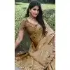 Tissue Silk Embroidered Wedding Wear Plus Size Saree In Brown - 147861851