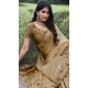 Tissue Silk Embroidered Wedding Wear Saree In Brown - 147861851
