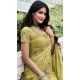 Yellow Tissue Silk Embroidered Wedding Wear Saree - 147861854