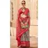 Silk Patola Printed Traditional Party Wear Plus Size Saree In Grey - 147871863
