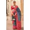 Blue Silk Patola Printed Traditional Party Wear Plus Size Saree - 147871864