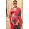 Blue Silk Patola Printed Traditional Party Wear Plus Size Saree - 147871864