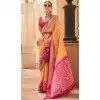 Yellow Silk Patola Printed Traditional Party Wear Plus Size Saree - 147871866