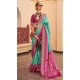Silk Patola Printed Traditional Party Wear Saree In Sea Green  - 147871867