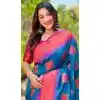 Plus Size Soft Silk Meenakari Work Party Wear Saree In Blue - 147911892