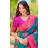 Plus Size Soft Silk Meenakari Work Party Wear Saree In Rama Blue - 147911893