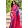 Plus Size Soft Silk Meenakari Work Party Wear Saree In Purple - 147911894