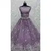 Purple Chinon Embroidered Designer Wedding Plus Size Lehenga Choli - 147961915