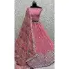 Pink Chinon Embroidered Designer Wedding Plus Size Lehenga Choli - 147961916