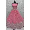 Pink Chinon Embroidered Designer Wedding Plus Size Lehenga Choli - 147961916