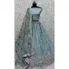 Grey Chinon Embroidered Designer Wedding Plus Size Lehenga Choli - 147961919