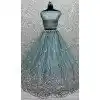 Grey Chinon Embroidered Designer Wedding Plus Size Lehenga Choli - 147961919