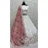 White Chinon Embroidered Designer Wedding Plus Size Lehenga Choli - 147961920
