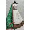 Silk Thread Embroidered Designer Wedding Wear Plus Size Lehenga Choli In White - 147971922