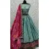 Silk Thread Embroidered Designer Wedding Wear Plus Size Lehenga Choli In Grey - 147971923