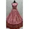 Pink Silk Thread Embroidered Designer Wedding Wear Plus Size Lehenga Choli - 147971924