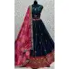 Silk Thread Embroidered Designer Wedding Wear Plus Size Lehenga Choli In Blue - 147971926