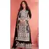Black Georgette Embroidered Pakistani Palazzo Plus Size Salwar Kameez - 9674188776