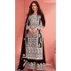 Black Georgette Embroidered Pakistani Palazzo Salwar Kameez - 9674188776
