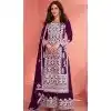 Purple Georgette Embroidered Pakistani Palazzo Plus Size Salwar Kameez - 9674188777